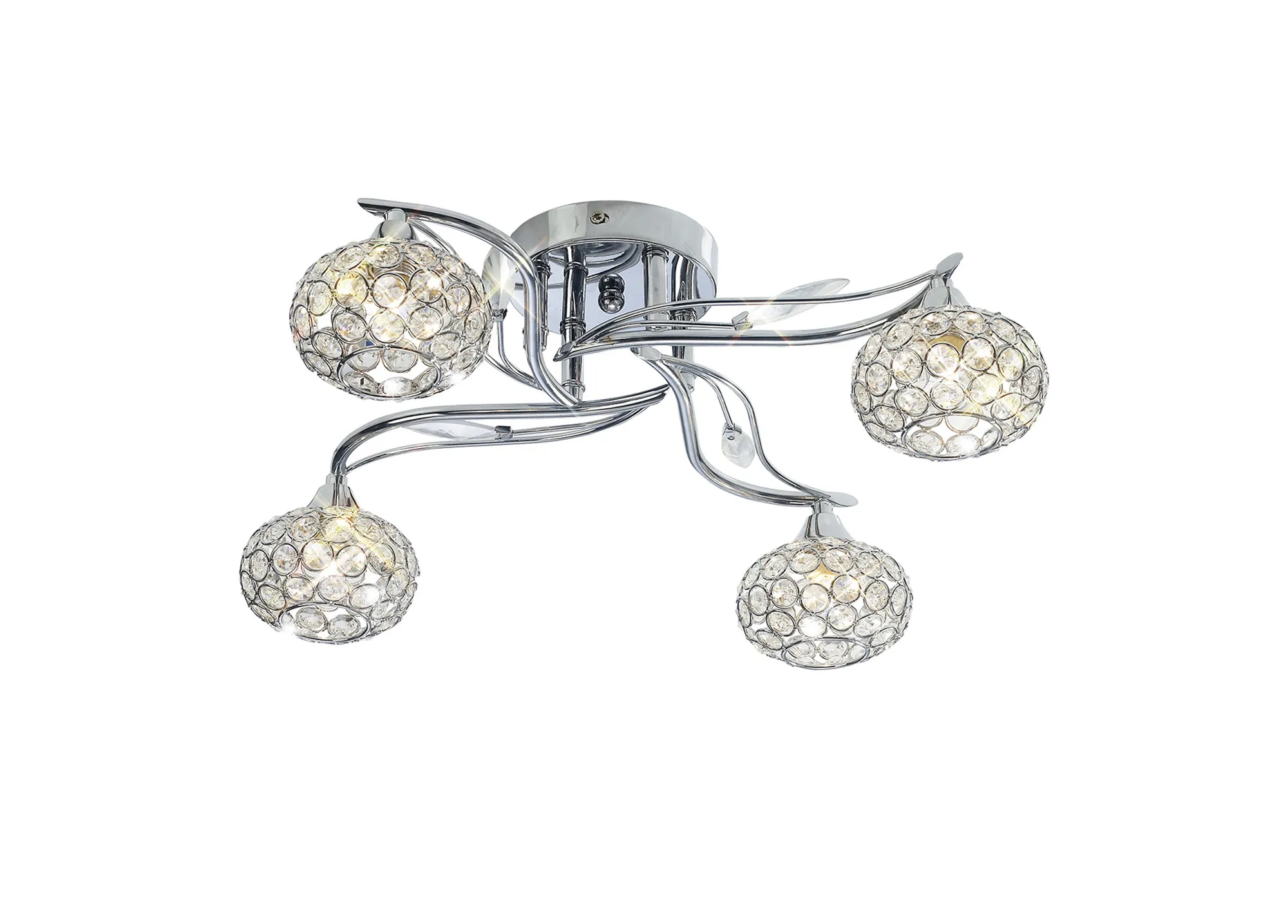 Leimo Crystal Ceiling 4 Light Polished Chrome IL30954  Diyas Leimo Polished Chrome